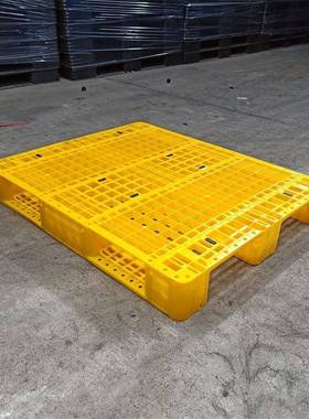 黄色网格川字托盘1210货架黄色卡板仓库防潮黄色塑胶卡板厂家直销