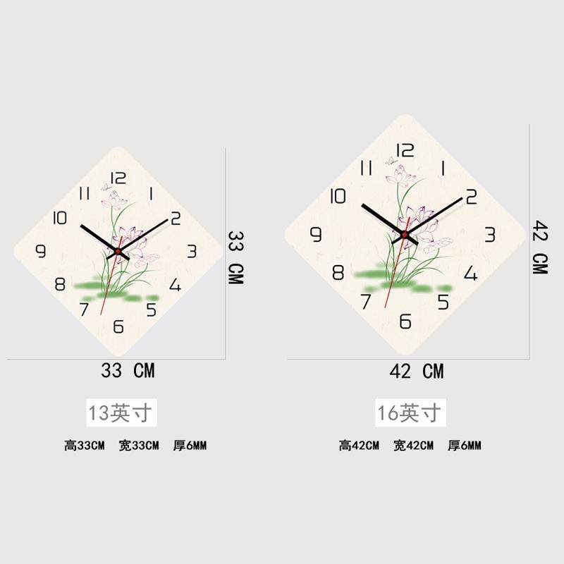 兰花新中式钟表挂钟客厅家用超静音免打孔创意挂墙时钟挂表石英钟,家居饰品,挂钟,淘宝优惠券,粉丝福利购,淘宝优惠卷