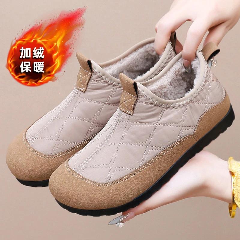 朝益潮鞋棉鞋女百搭新款冬季加绒加厚雪地靴休闲T保暖防滑妈妈棉