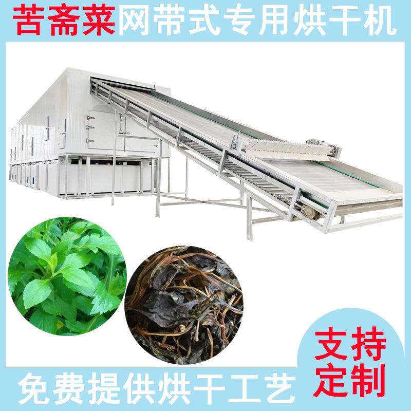空气能苦斋菜网带式烘干机大型热泵苦斋婆苦菜干烘干房败酱草烘