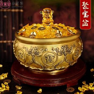铜质聚宝盆存钱罐铜缸纯铜招财米缸聚财招财纯黄铜铜器全铜沈万三