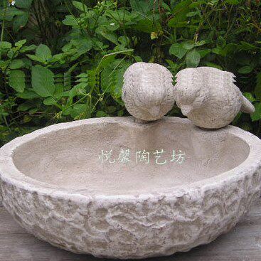 欧式粗陶花盆 做旧复古陶艺花器 园艺混栽陶艺花盘 创意多肉拼盘