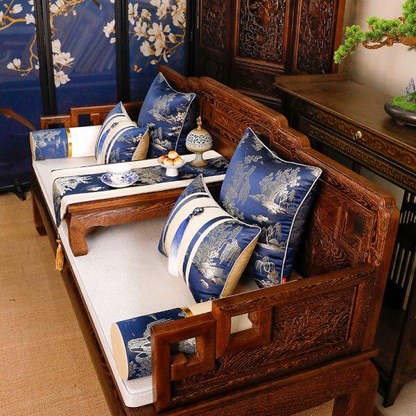 红木沙发坐垫防滑古典家具套罩新中式沙发垫座垫罗汉床五件套垫子