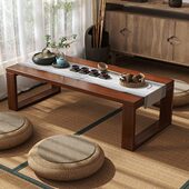 日式 茶几榻榻米桌子矮桌禅意实木卧室坐地茶桌长条地桌阳台小方桌
