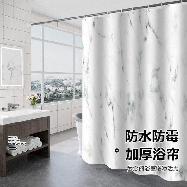 加厚防水防霉浴帘遮光淋浴帘北欧大理石纹门帘欧式洗澡隔断帘送环,家庭/个人清洁工具,浴帘,淘宝优惠券,粉丝福利购,淘宝优惠卷