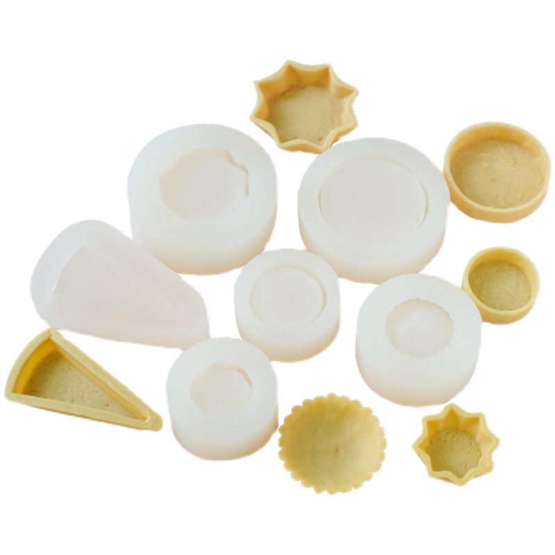 仿真蛋挞皮矽胶模具diy法式甜品蛋糕胚装饰手工香薰蜡烛烘焙模具