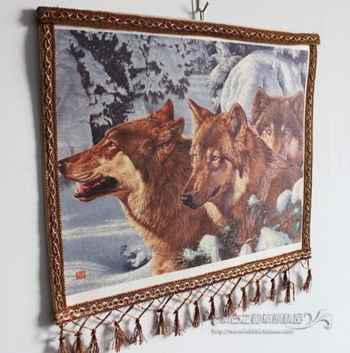 内蒙古特色工艺品 小号彩色毡画 蒙古毛毡画装饰画挂画 狼图腾