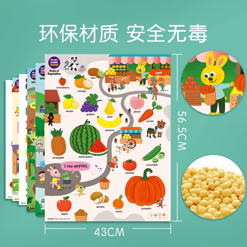 小book点读书英语单词海报婴幼儿早教宝宝启蒙认知有声挂图6张