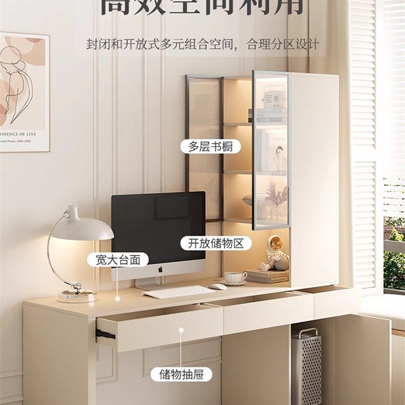 实木转角书桌书架一体桌卧室家用学生学习桌子台式电脑桌书柜,住宅家具,转角桌,淘宝优惠券,粉丝福利购,淘宝优惠卷