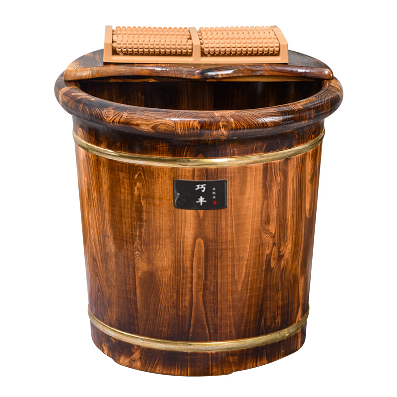 碳化泡脚木桶过小腿保温洗脚泡脚桶实木洗脚盆家用木质足浴木脚盆
