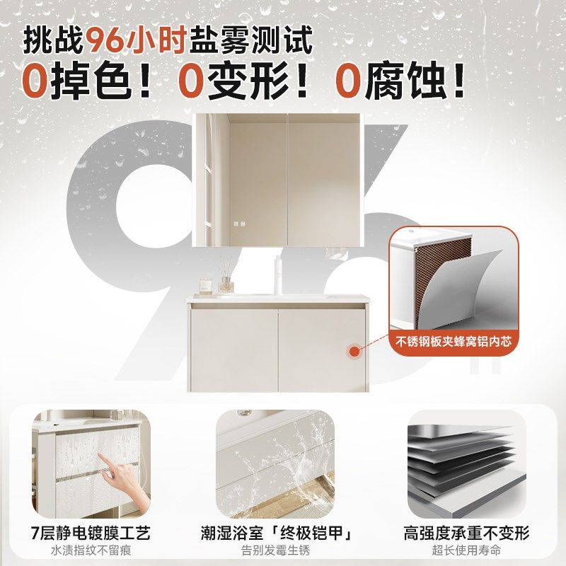 心海伽蓝奶油风浴室柜陶瓷一体盆洗手台洗脸盆柜,家装主材,浴室柜组合,淘宝优惠券,粉丝福利购,淘宝优惠卷