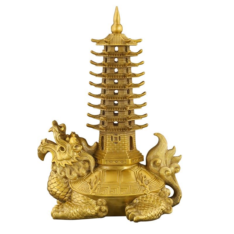 黄铜龙龟塔文昌塔九层层十层书房书桌办公室龟塔饰品
