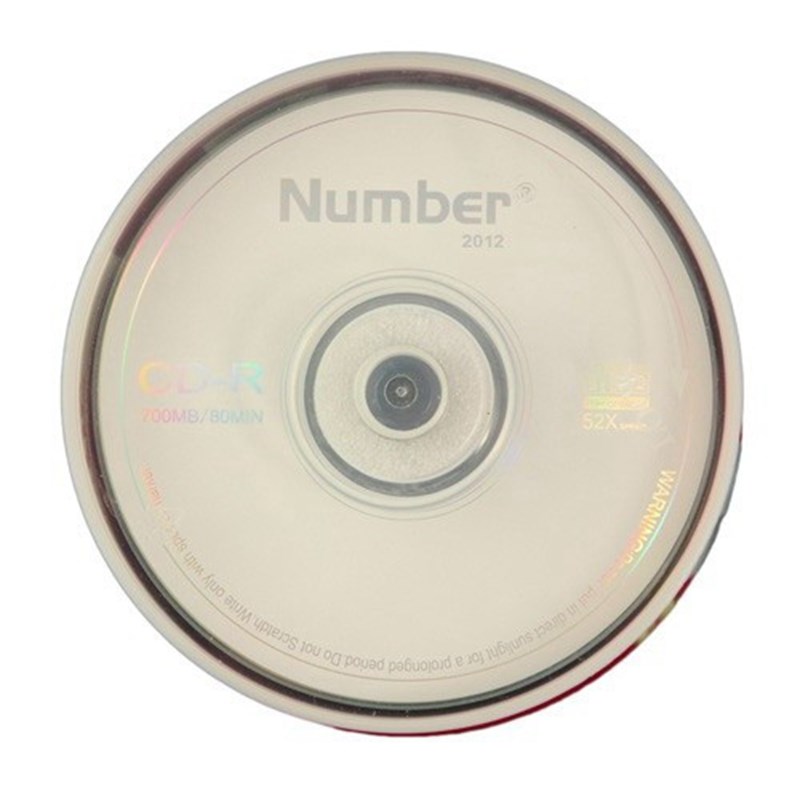 Number/安泊纯白-R光盘52速0MB空白刻录盘电脑光碟片桶装