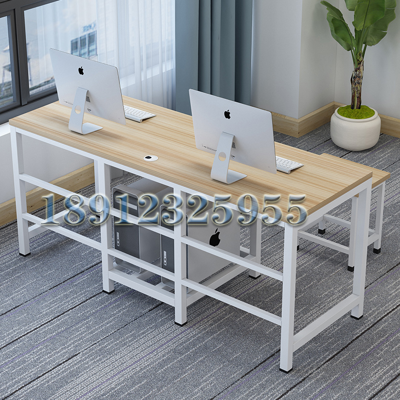 学校机房台式双人电脑桌椅教师办公培训班微机室辅导课桌单人办公