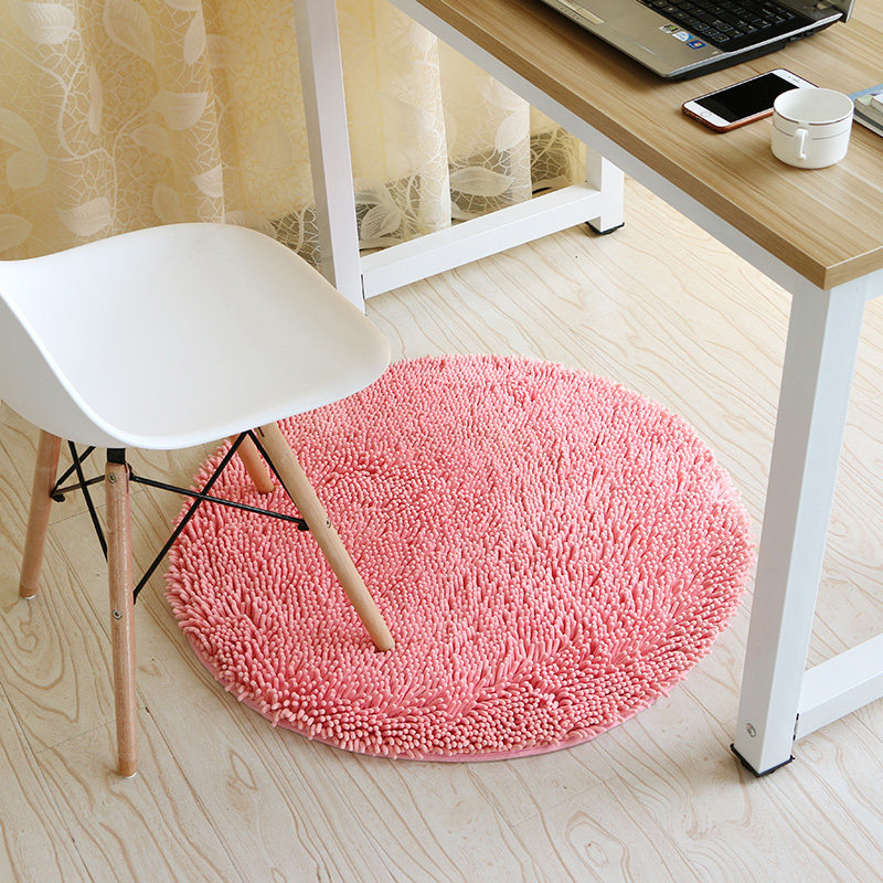 加厚加密雪尼尔圆形地毯电脑椅垫卧室地垫吊篮垫子转椅地垫圆垫子