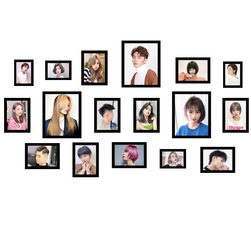 理发墙面装饰发型图片相框照片挂画发廊背景墙美发店墙上挂件