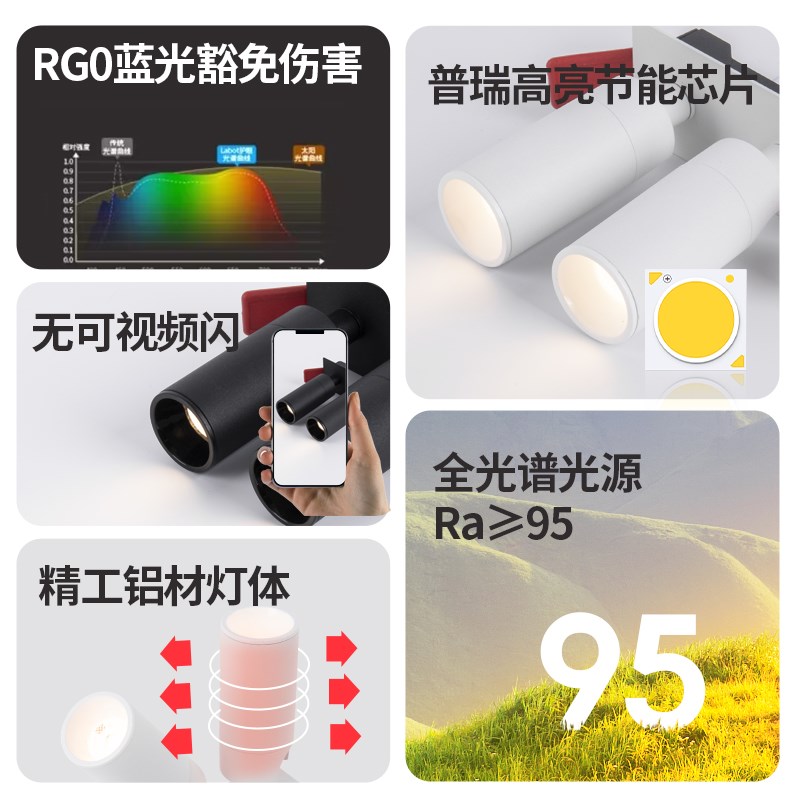 15度光束角射灯嵌入式双头餐厅餐桌3W8度小角度315度聚光氛围灯