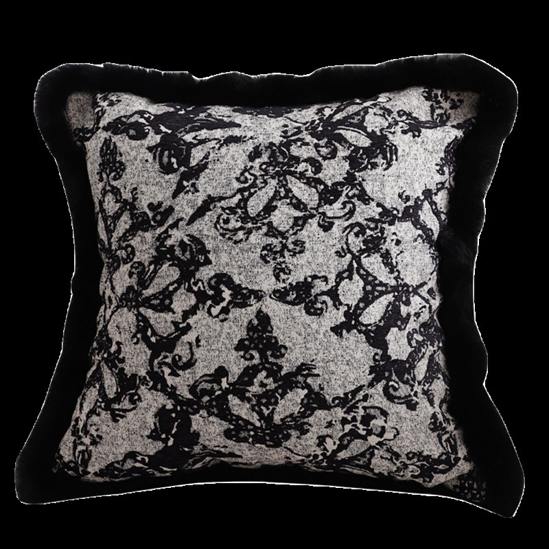 复古黑色燕尾花纹抱枕不含芯方枕客厅沙发靠枕靠垫卧室抱枕腰枕