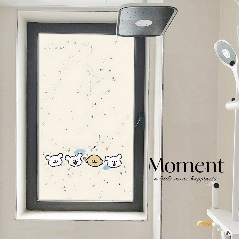 线条小狗浴室玻璃窗纸磨砂静电玻璃门防窥膜透光膜,家居饰品,玻璃膜/贴,淘宝优惠券,粉丝福利购,淘宝优惠卷