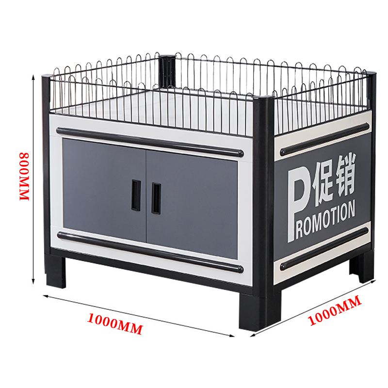 超市货架促销台甩货地堆洗化用品中岛柜饮料堆头展台加厚花车带门
