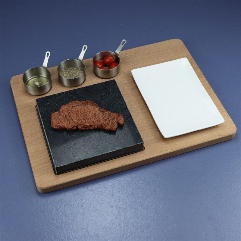 耐高温火山岩石牛排烤盘岗石板沙比利木板牛排煎盘岩石烤盘石板