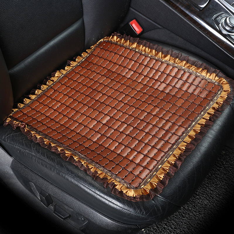 新款免捆绑透气汽车座夏季竹片竹垫凉席凉垫高档夏天全包围坐垫