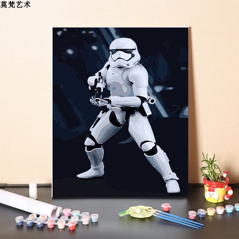 数字油画dify填充解闷手工机器人消磨时间减压填色画丙烯油彩画画