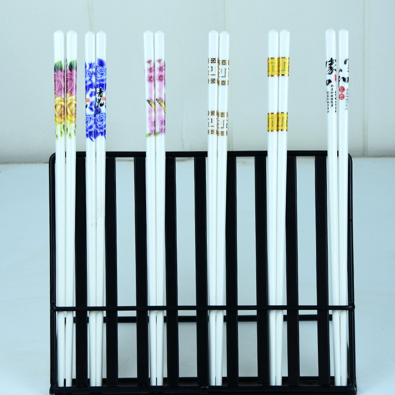 10双新款高级骨瓷筷子家用耐高温防霉防滑抗菌高档陶瓷筷子送礼