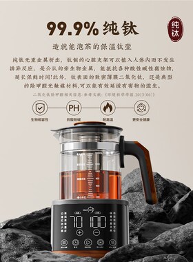 Helth joy煮茶器普洱茶专用文武火智能泡茶机家用纯钛材质茶饮机