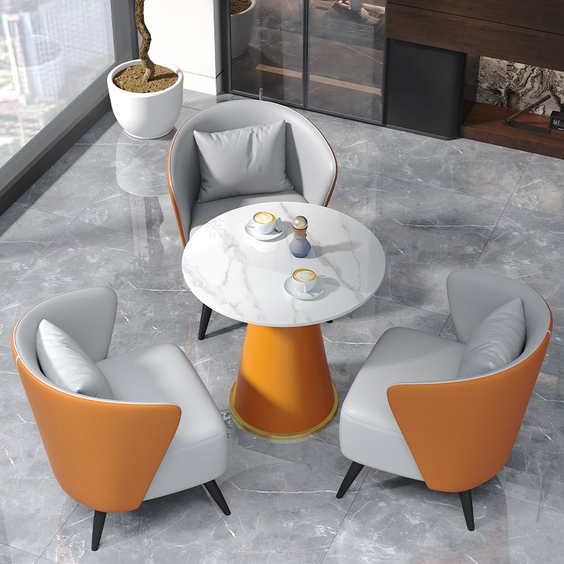 皮艺阳台休闲小沙发休息区接待店铺酒店房间商务会客洽谈桌椅