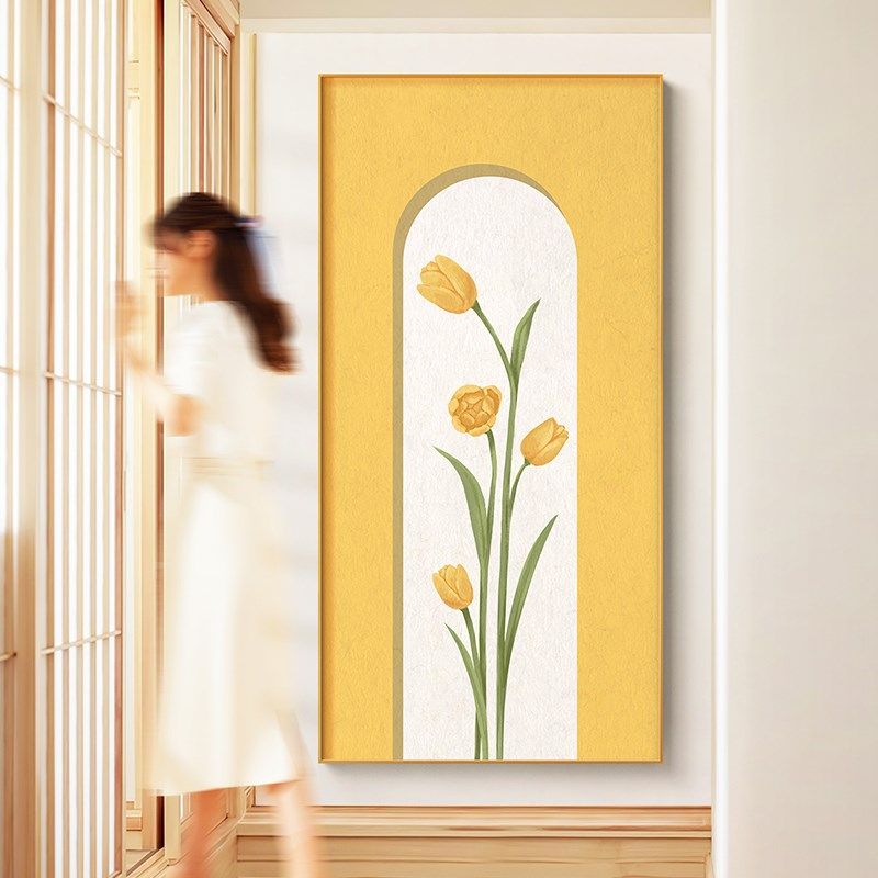 墙蛙现代玄关入户装饰画走廊过道墙画艺术向日葵挂画温暖治愈,家居饰品,现代装饰画,淘宝优惠券,粉丝福利购,淘宝优惠卷