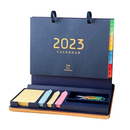 22年日历精品高档办公便签木架台历桌面企业定制