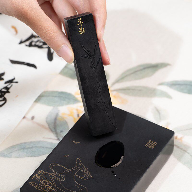 善琏湖笔 翠影 工艺美术大师项德胜松烟墨块墨条砚条墨锭高档徽墨