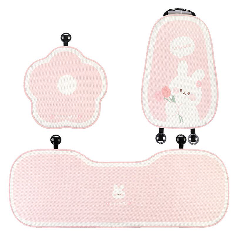 汽车坐垫卡通可爱蜂窝车载座椅透气座垫郁金香内饰用品女四季通用