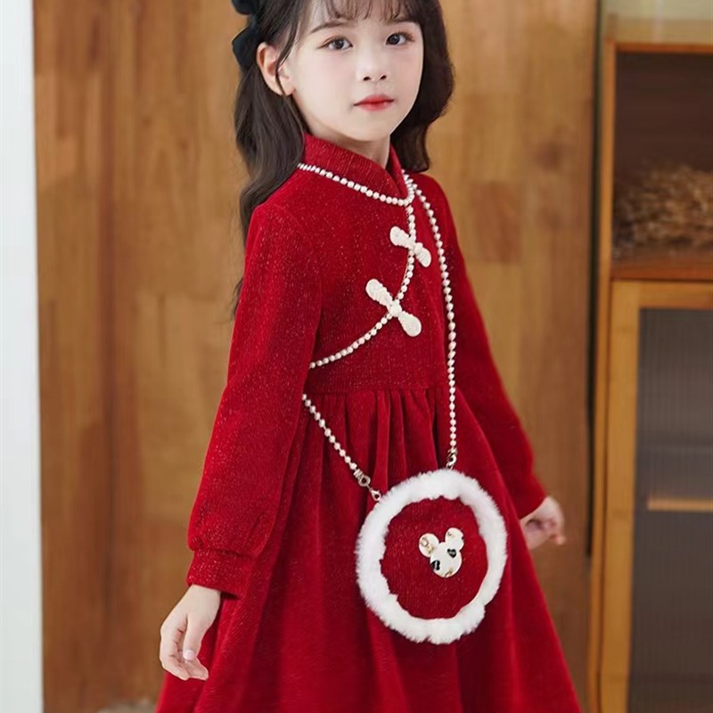 图纸样板女童890旗袍连衣裙秋冬保暖洋气服唐装汉服裁剪缝纫纸样