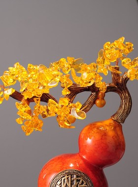 新中式葫芦摆件家居新房子玄关客厅发财树酒柜装饰品乔迁新居礼物