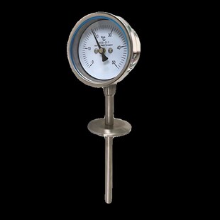 WSS-414快装式温度表WSS-311卫生型双金属温度计 0-100卡盘50.5