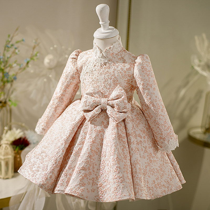 儿童礼服公主裙生日花童蓬蓬裙主持人礼服女童钢琴演奏演出服冬季