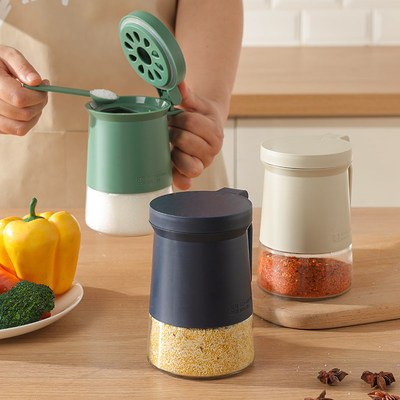 调料罐玻璃防潮密封厨房家用高颜值盐味精调味瓶罐收纳盒套装组合