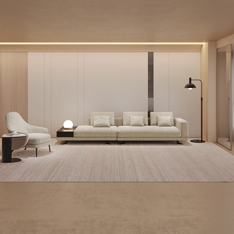 蒙德里安布艺沙发poliform意式极简直排三人位客厅高脚悬浮豆腐块