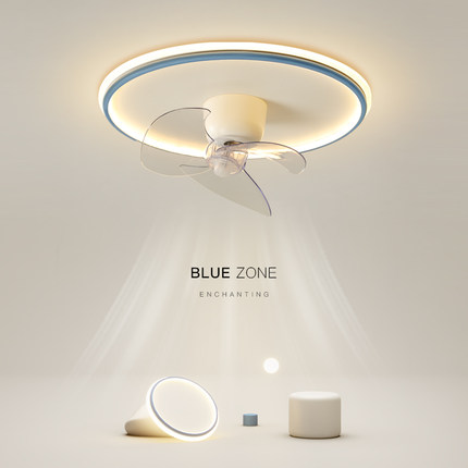 韵丝蔓简约led卧室灯圆形小客厅灯隐形风扇灯超薄吸顶餐厅书房灯