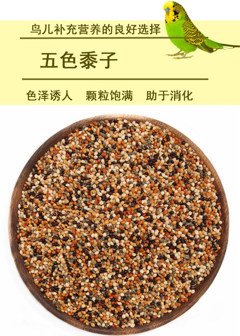 5斤 黑.白.红.黄.青 黍子 5色混合 虎皮牡丹鹦鹉鸟食鸟粮饲料包邮