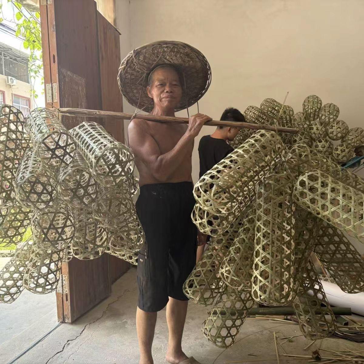 手工竹编抱枕竹夫人夏天取凉纳凉神器睡觉夹腿夹脚长条枕