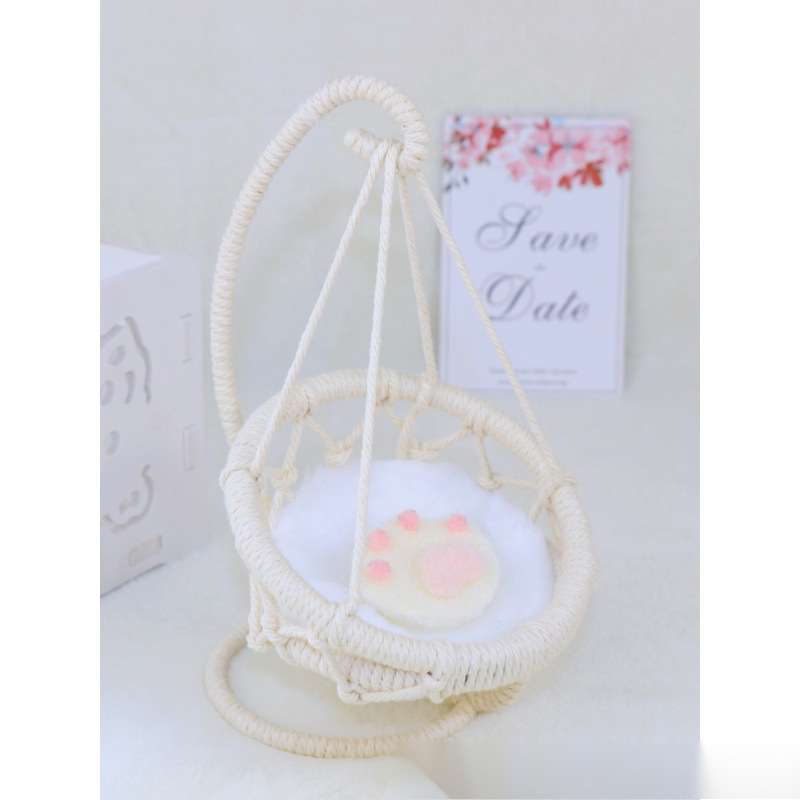 娃娃吊椅手工编织吊篮秋千娃用椅子棉花娃吊床到家