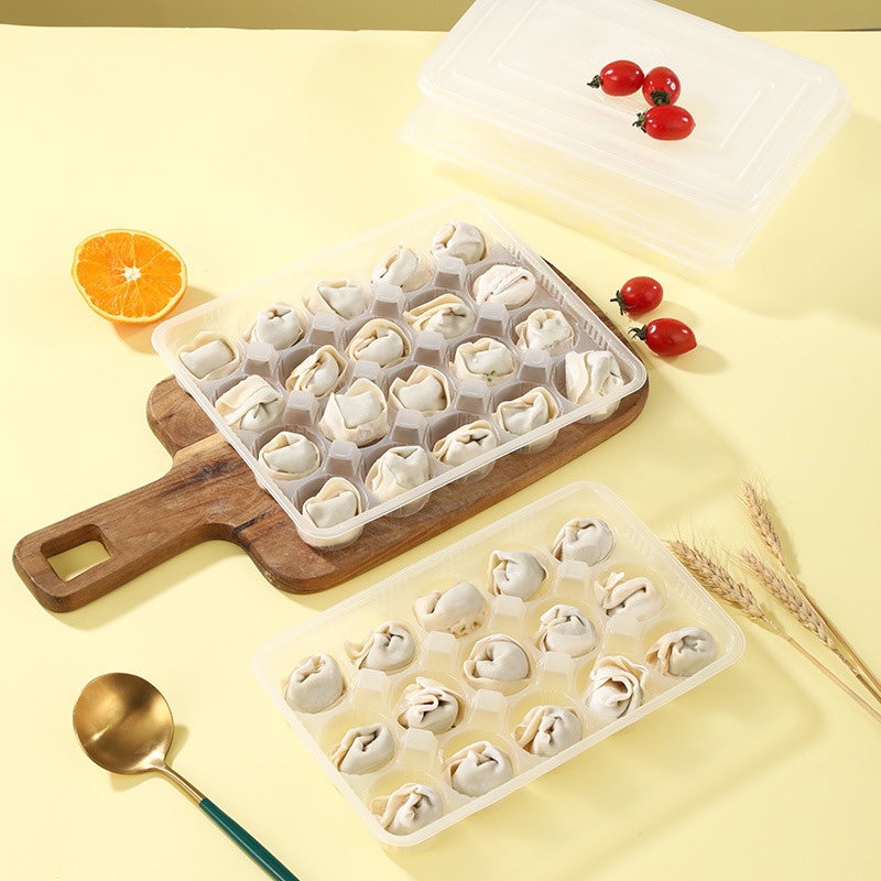 格馄饨盒带盖子15格元宵汤圆18格鱼肉丸打包冷冻盒20格馄饨盒外送