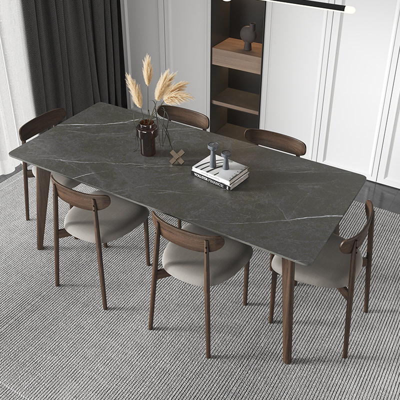 餐桌实木白蜡木岩板餐桌现代家用小户型长方形桌子椅子,住宅家具,岩板餐桌,淘宝优惠券,粉丝福利购,淘宝优惠卷