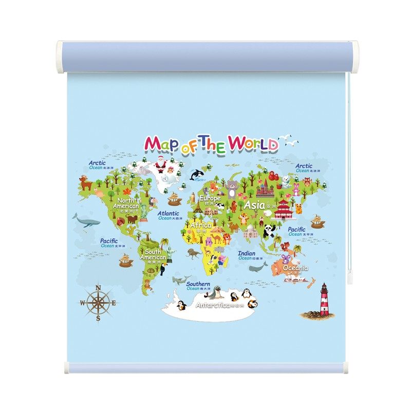 儿童免打孔窗帘卷拉式卡通卷帘升降卧室遮光帘手拉帘 图案百叶帘,居家布艺,卷帘,淘宝优惠券,粉丝福利购,淘宝优惠卷