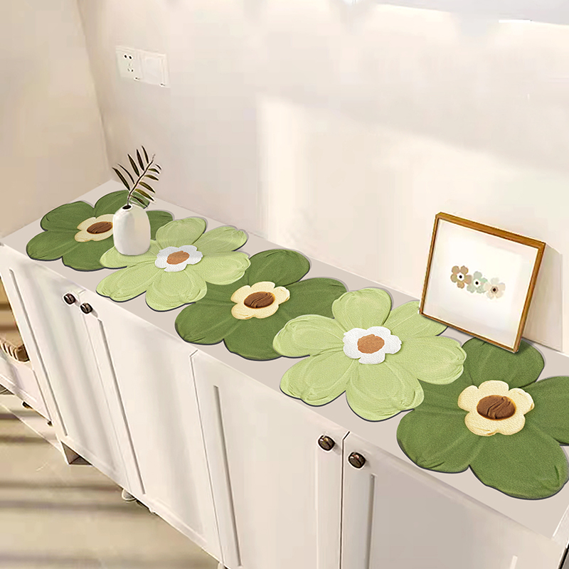 花朵鞋柜台面垫子玄关餐边柜垫免洗桌布防水桌垫茶几电视柜保护垫