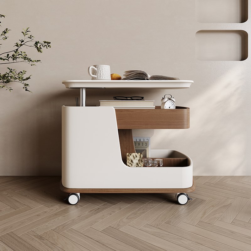 22新款实木客厅沙发边几柜可升降小户型推车卧室床头柜茶几