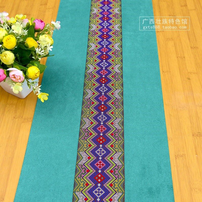 广西壮族图腾壮锦纹样茶旗桌旗 DI民族桌宴活动酒席桌饰布艺饰品,特色手工艺,壮锦,淘宝优惠券,粉丝福利购,淘宝优惠卷